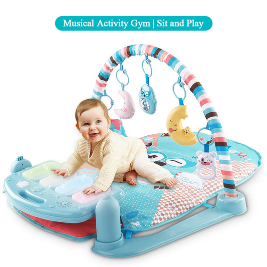 Baby Play Mat with Piano Keyboard – Musical Activity Gym & Crawling Mat, Educational Infant Toy with Hanging Rack for Newborns & Toddlers