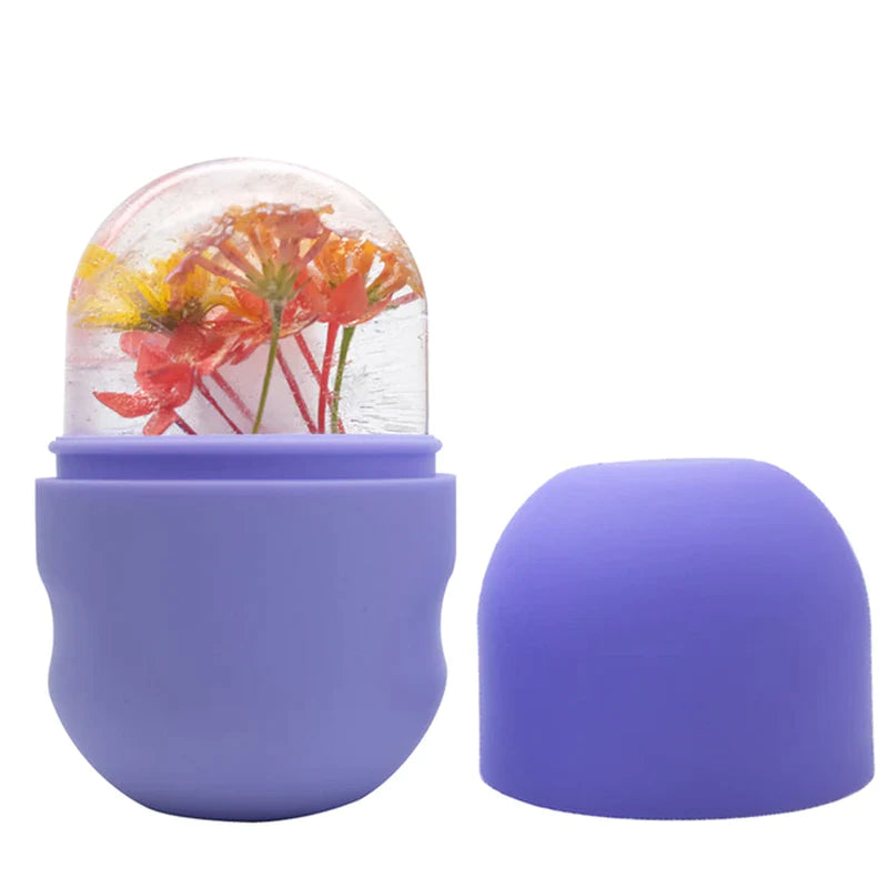 Ice Roller for Face Eyes and Neck Ice Cube Mold Skin Care Gua Sha Beauty Tool for Depuffing, Brightening and Facial Treatment