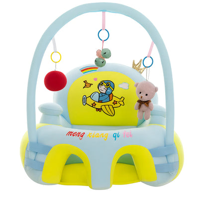 Baby Support Seat with Toy Arch – Soft Infant Floor Seat with Safety Harness for Sitting Support, Play & Development (3–12 Months)