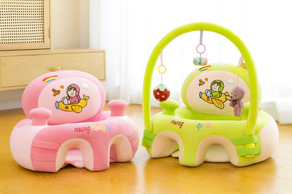 Baby Support Seat with Toy Arch – Soft Infant Floor Seat with Safety Harness for Sitting Support, Play & Development (3–12 Months)