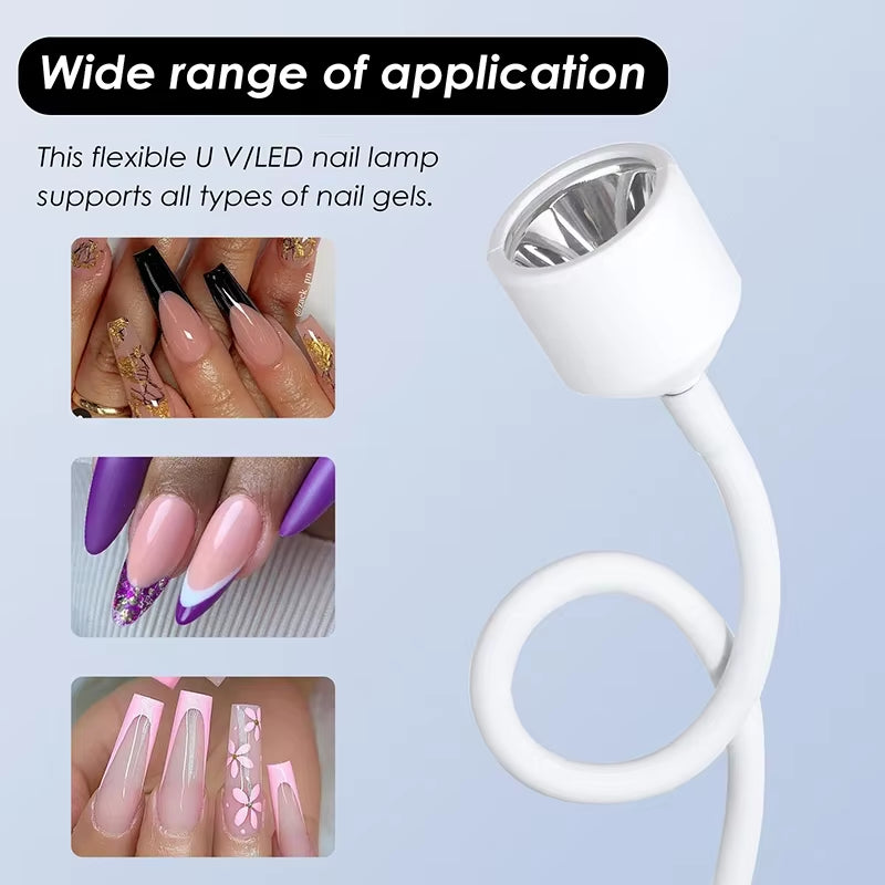 Mini UV LED Nail Dryer Lamp Foldable USB Gel Polish Curing Light Portable Nail Art Dryer