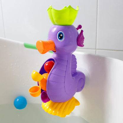 Cute Baby Bath Toys Set – Yellow Duck Waterwheel & Elephant Faucet Spray Toy for Kids Shower & Bath Time Play