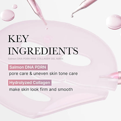 Medicube Salmon DNA PDRN Pink Collagen Gel Mask (4 Pack) – Hydrating Korean Sheet Mask for Firm, Glowing Skin
