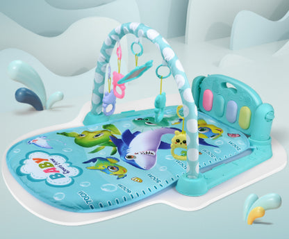 Baby Play Mat with Piano Keyboard – Musical Activity Gym & Crawling Mat, Educational Infant Toy with Hanging Rack for Newborns & Toddlers