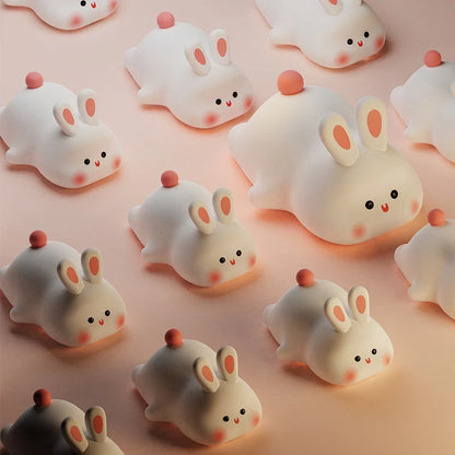 🐰✨ Adorable Rabbit Night Light 🌙 Soft LED glow, touch sensor, & a big cute face! Perfect bedside buddy for kids 🐾💤