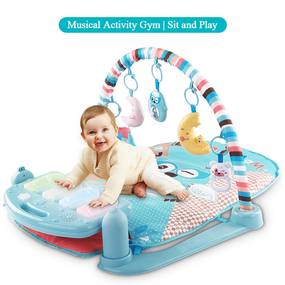Baby Play Mat with Piano Keyboard – Musical Activity Gym & Crawling Mat, Educational Infant Toy with Hanging Rack for Newborns & Toddlers