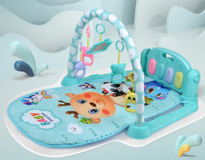 Baby Play Mat with Piano Keyboard – Musical Activity Gym & Crawling Mat, Educational Infant Toy with Hanging Rack for Newborns & Toddlers