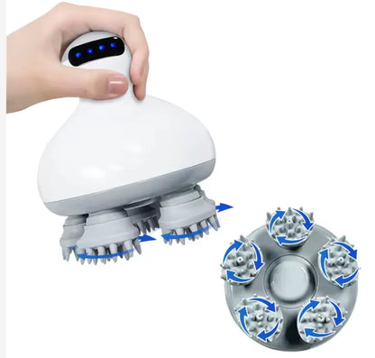 Electric Scalp Massager Cordless – 2-Speed Handheld Head Massager with 96 Silicone Nodes for Deep Relaxation, Stress Relief & Scalp Stimulation