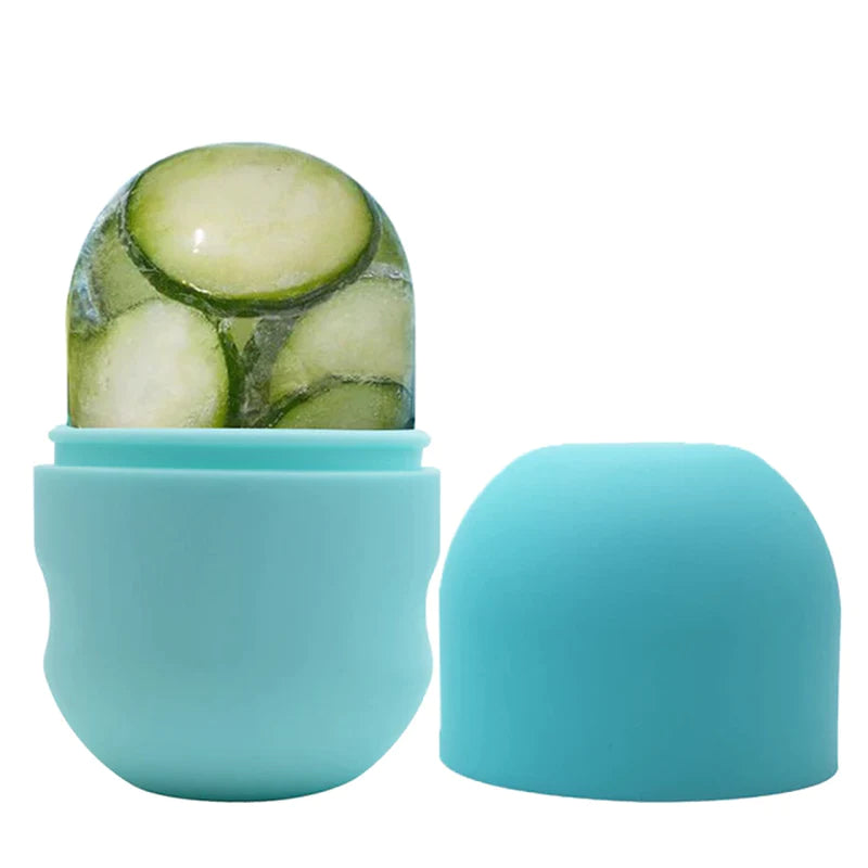 Ice Roller for Face Eyes and Neck Ice Cube Mold Skin Care Gua Sha Beauty Tool for Depuffing, Brightening and Facial Treatment