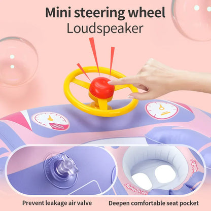 Inflatable Baby Swim Ring with Canopy – UPF 50+ Sun Protection, Safe & Stable Baby Float for Pool & Bath