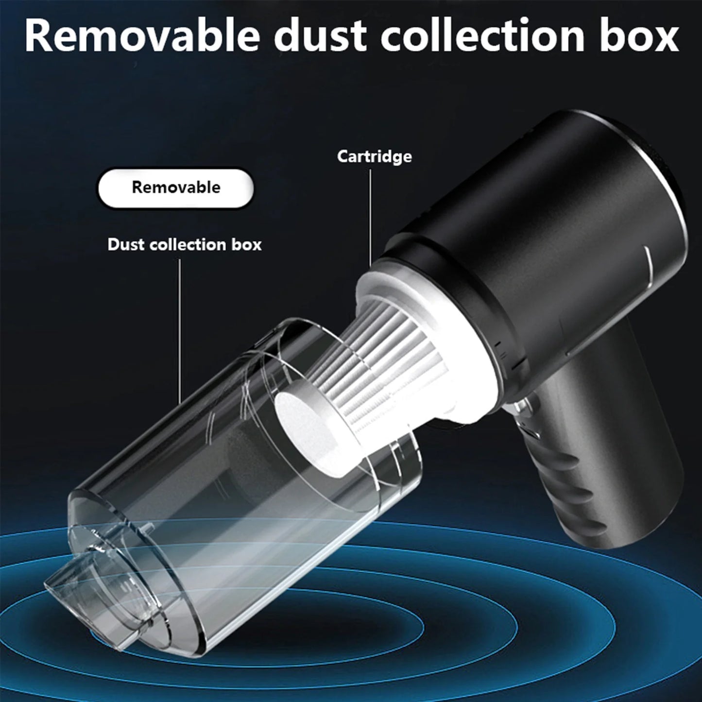 Portable Car Vacuum Cleaner | 120W High Power Cordless Handheld Mini Vacuum for Home & Auto | USB Rechargeable