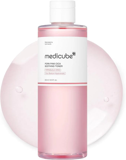 Medicube PDRN Pink Glutathione Cica Soothing Toner (250ml) – Hydrating & Brightening Korean Toner for Calm, Glowing Skin