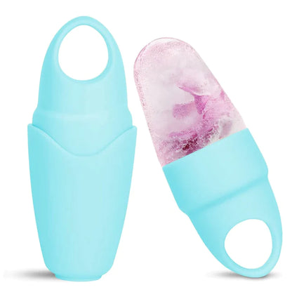 Ice Roller for Face Eyes and Neck Ice Cube Mold Skin Care Gua Sha Beauty Tool for Depuffing, Brightening and Facial Treatment