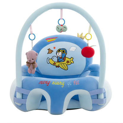 Baby Support Seat with Toy Arch – Soft Infant Floor Seat with Safety Harness for Sitting Support, Play & Development (3–12 Months)