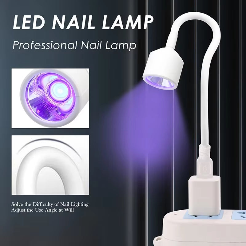 Mini UV LED Nail Dryer Lamp Foldable USB Gel Polish Curing Light Portable Nail Art Dryer
