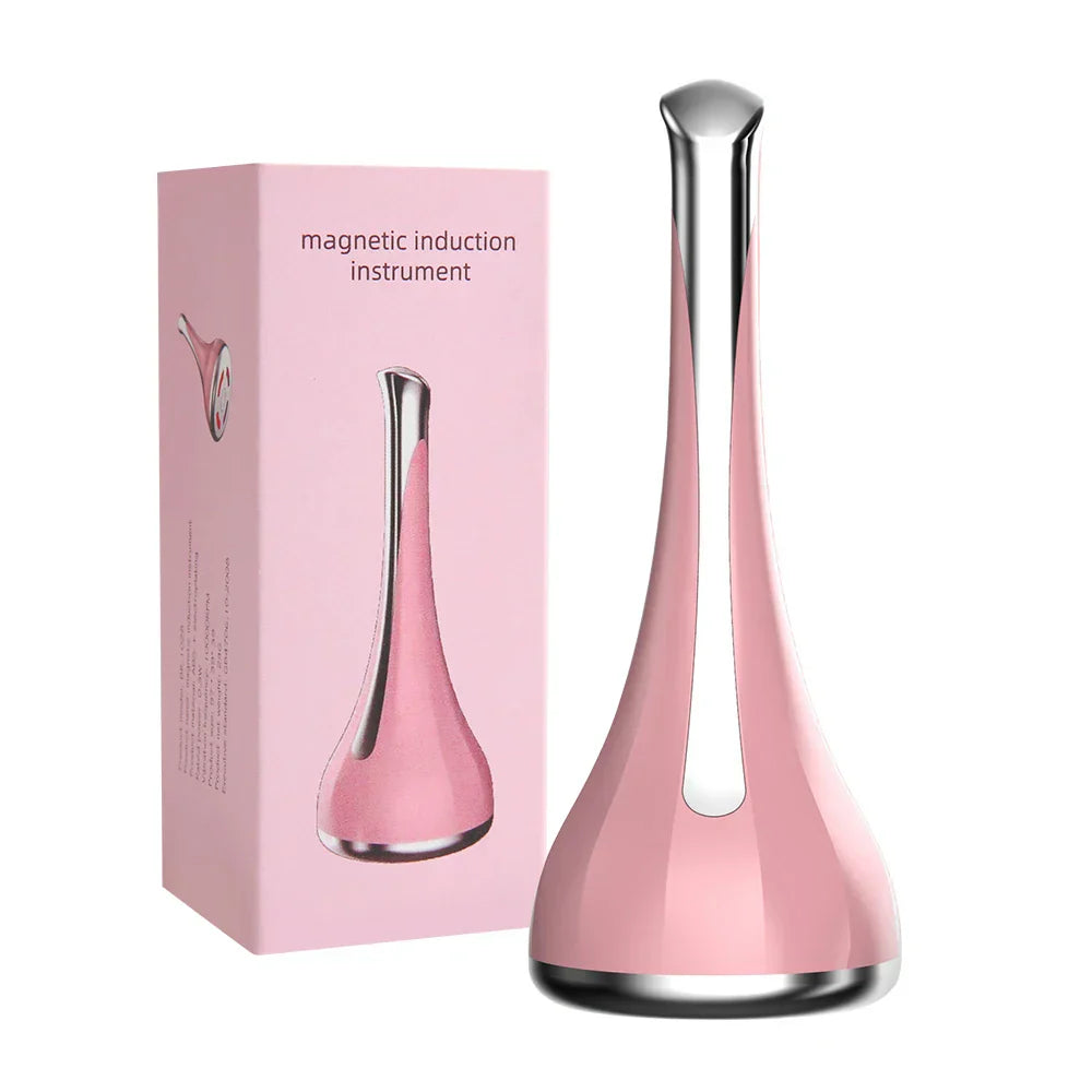Magnetic Induction Facial Massager: 2-in-1 Micro-Current Face Lift & Skin Tightening Device | Ergonomic Dumbbell Design