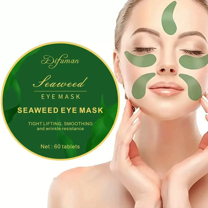 60Pcs Seaweed Hyaluronic Acid Eye Mask Collagen Eye Patch for Dark Circles Puffy Eyes Anti Wrinkle Eye Care Treatment