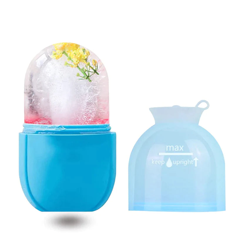 Ice Roller for Face Eyes and Neck Ice Cube Mold Skin Care Gua Sha Beauty Tool for Depuffing, Brightening and Facial Treatment
