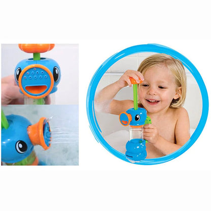 Cute Baby Bath Toys Set – Yellow Duck Waterwheel & Elephant Faucet Spray Toy for Kids Shower & Bath Time Play