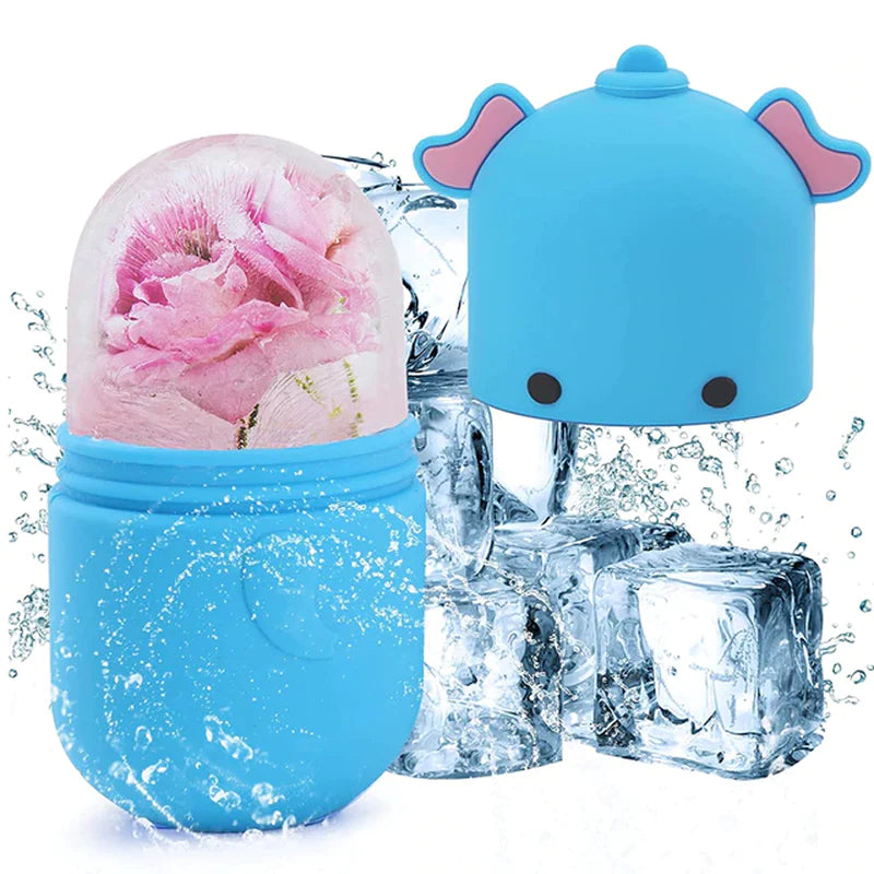 Ice Roller for Face Eyes and Neck Ice Cube Mold Skin Care Gua Sha Beauty Tool for Depuffing, Brightening and Facial Treatment