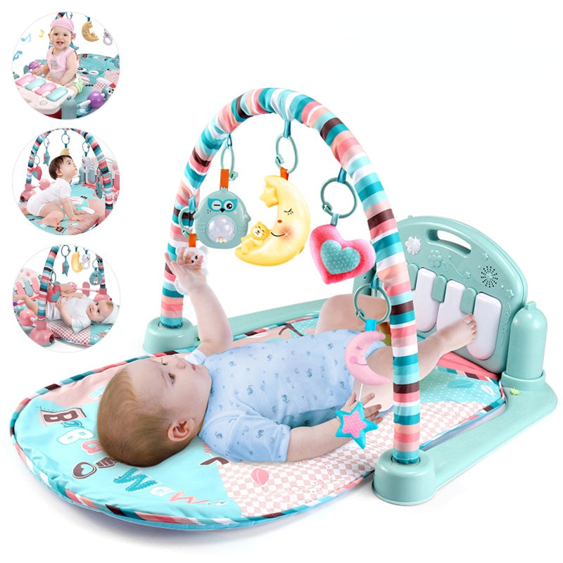 Baby Play Mat with Piano Keyboard – Musical Activity Gym & Crawling Mat, Educational Infant Toy with Hanging Rack for Newborns & Toddlers