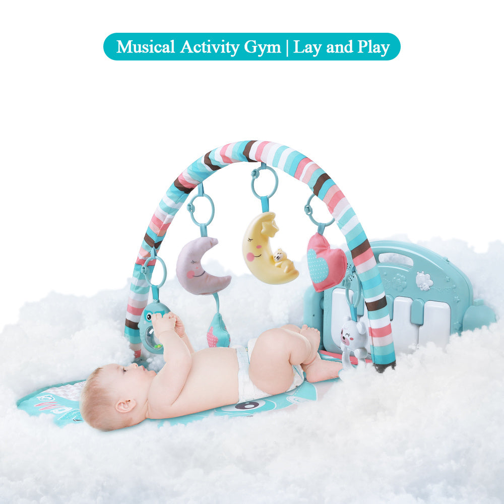 Baby Play Mat with Piano Keyboard – Musical Activity Gym & Crawling Mat, Educational Infant Toy with Hanging Rack for Newborns & Toddlers