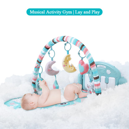 Baby Play Mat with Piano Keyboard – Musical Activity Gym & Crawling Mat, Educational Infant Toy with Hanging Rack for Newborns & Toddlers
