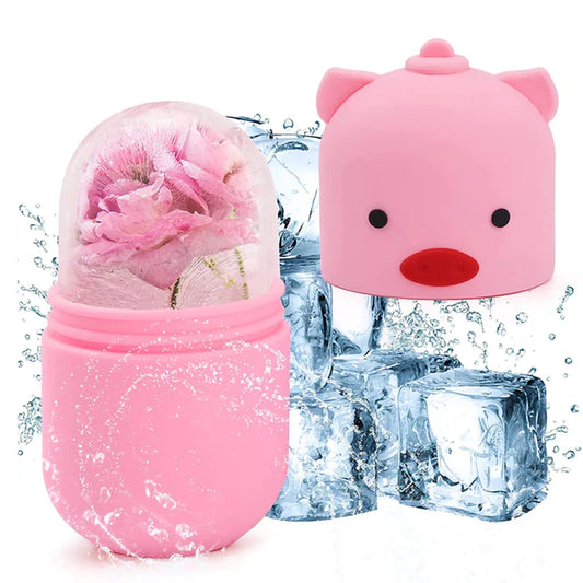 Ice Roller for Face Eyes and Neck Ice Cube Mold Skin Care Gua Sha Beauty Tool for Depuffing, Brightening and Facial Treatment