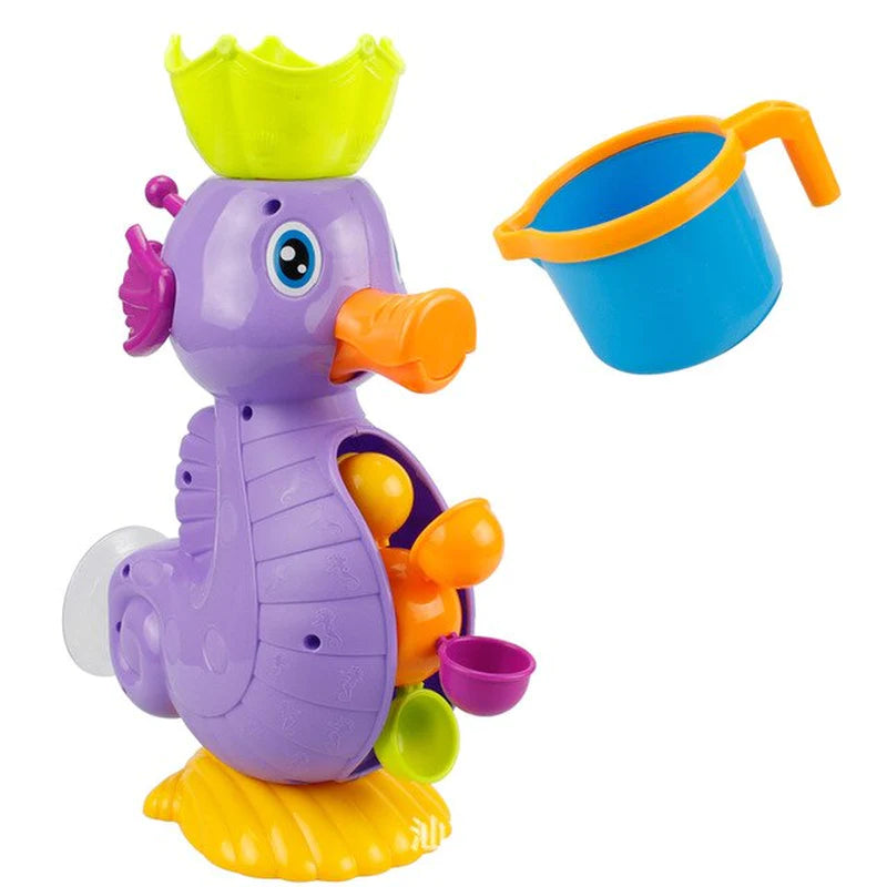 Cute Baby Bath Toys Set – Yellow Duck Waterwheel & Elephant Faucet Spray Toy for Kids Shower & Bath Time Play