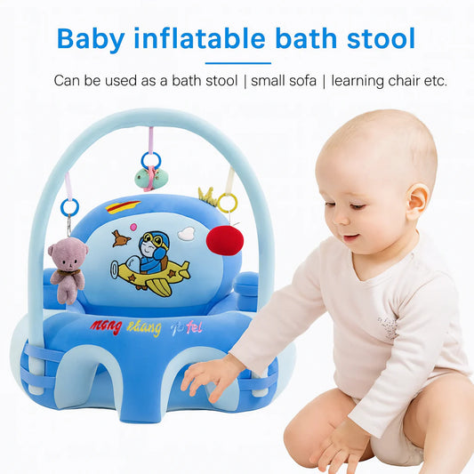 Baby Support Seat with Toy Arch – Soft Infant Floor Seat with Safety Harness for Sitting Support, Play & Development (3–12 Months)