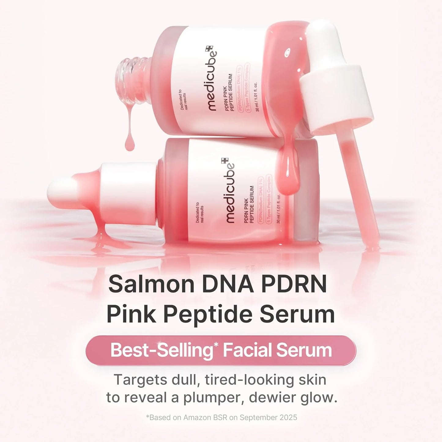 Medicube PDRN Pink Peptide Serum 30ml – Hydrating & Skin Barrier Care Facial Serum